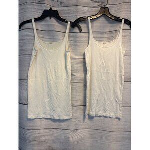 J. Crew White Spaghetti Strap Tank Tops Size S